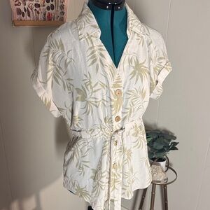 L.I.F.E. Love Is For Eternity Tropical Print Button-Up Shirt